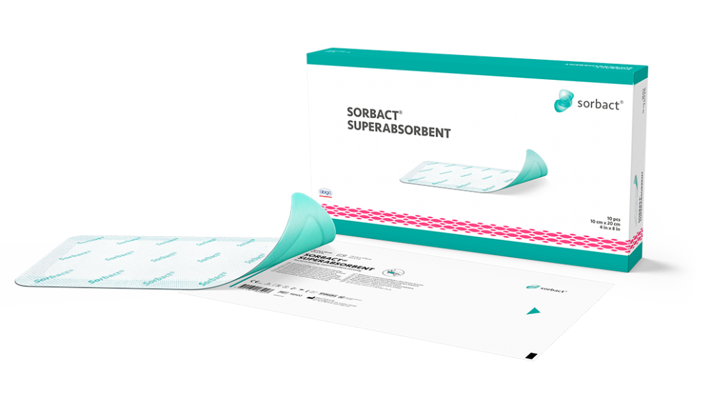 Sorbact Superabsorbent single product with primary and secondary product packaging